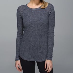 Lululemon Cabin Yogi Long Sleeve Sweater Heathered Medium Grey Size 6/8